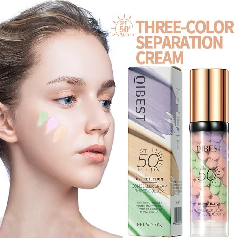 Beauty Makeup Foundation - Трехцветный крем-праймер для лица: контурный, изолирующий,