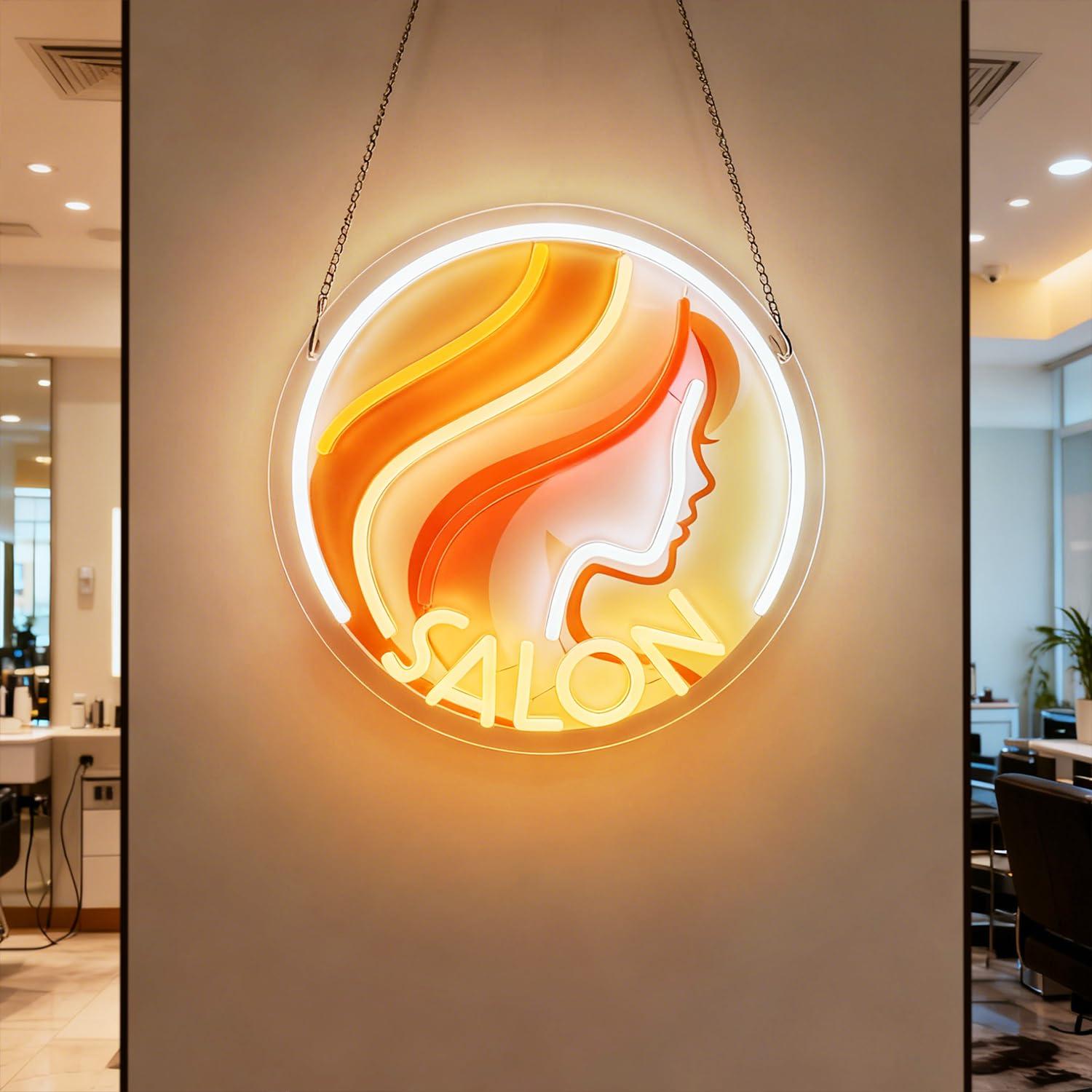 Makeup Beauty Lounge - Неоновая вывеска Lady Profile Salon с