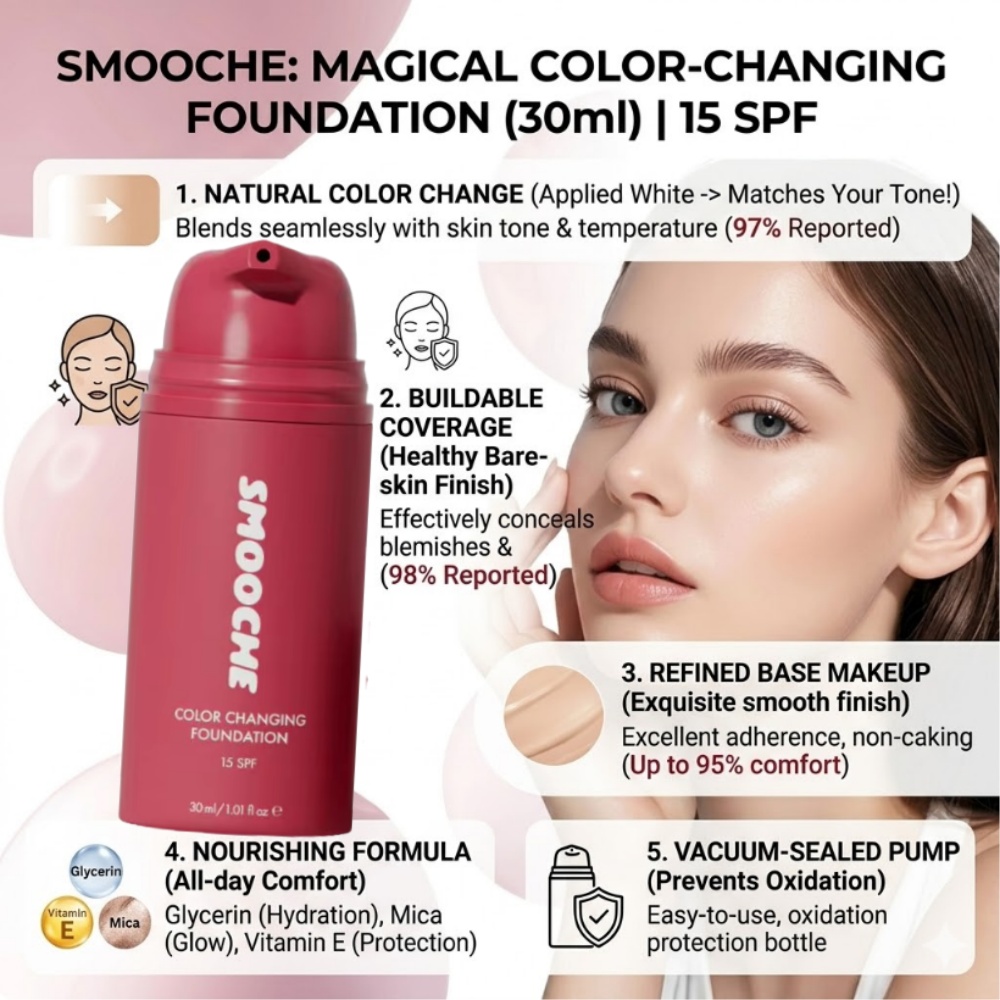 Тональный крем SMOOCHE с эффек – обзор и цена Beauty Makeup Foundation