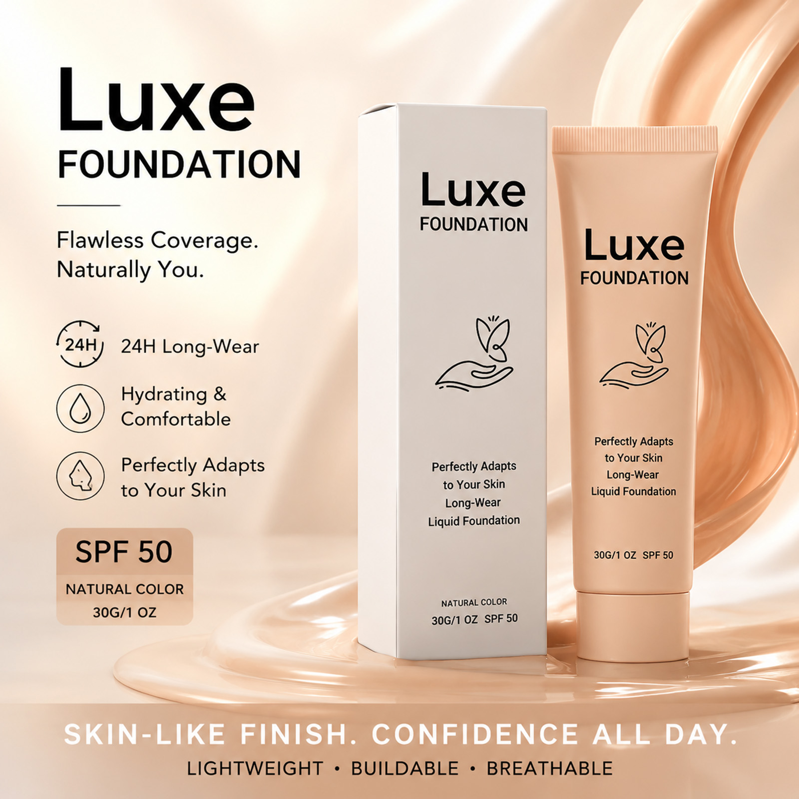 Тональный крем с SPF 50+ и эфф – обзор и цена Beauty Makeup Foundation